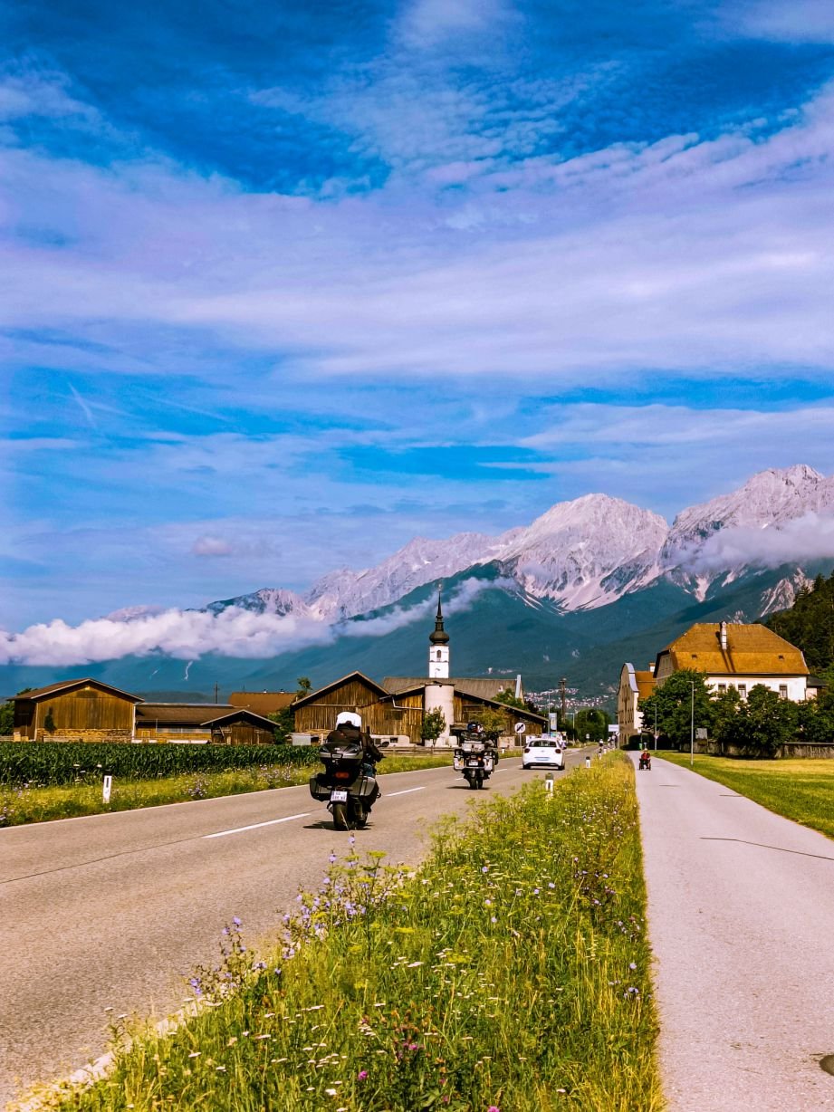 On the road during the day